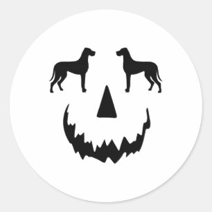 Pumpkin Great Dane Halloween  Classic Round Sticker