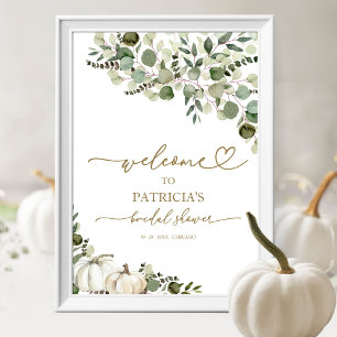 Pumpkin Greenery Fall Bridal Shower Welcome Sign