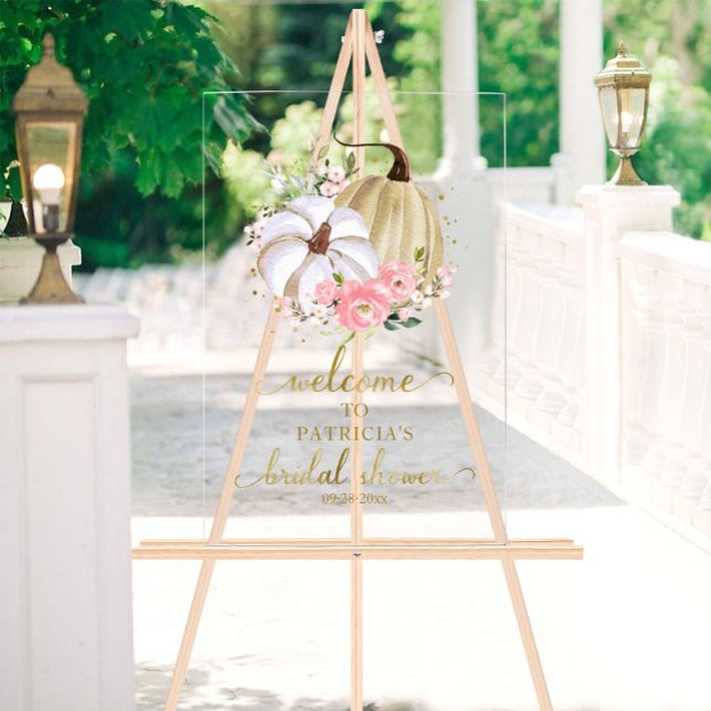 Pumpkin Greenery Fall Bridal Shower Welcome Sign (Creator Uploaded)
