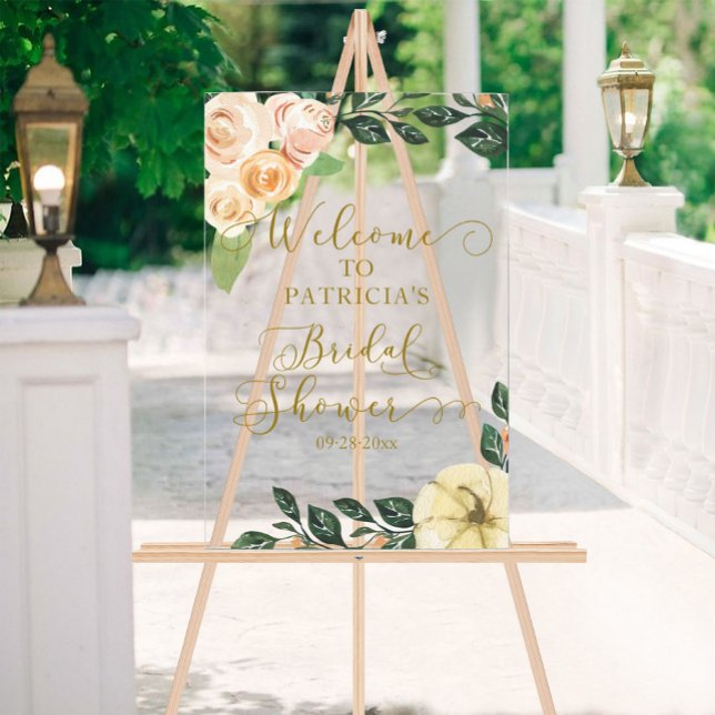Pumpkin Greenery Fall Bridal Shower Welcome Sign (Creator Uploaded)