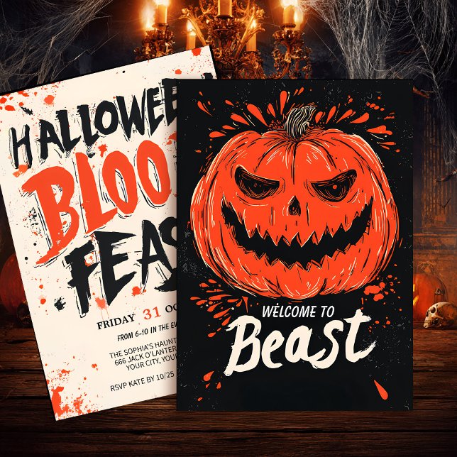 Pumpkin Grin Halloween Party Invitation (Creator Uploaded)