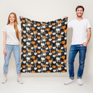 Pumpkin Grunge Fleece Blanket