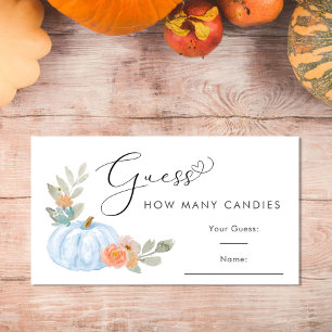 Pumpkin Guess How Many Candies Boy Shower Game Enclosure Card