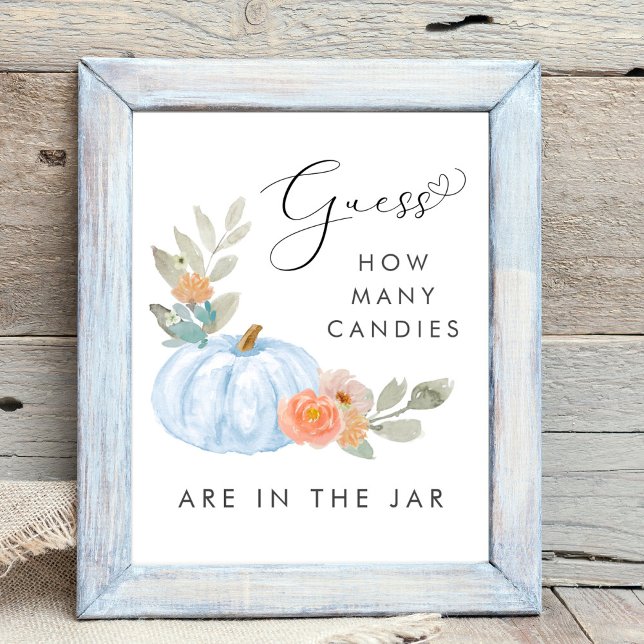 Pumpkin Guess How Many Candies Boy Shower Game Poster (Creator Uploaded)