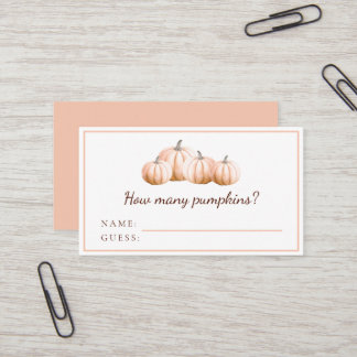 Pumpkin Guessing Game Cards | Orange Fall Shower