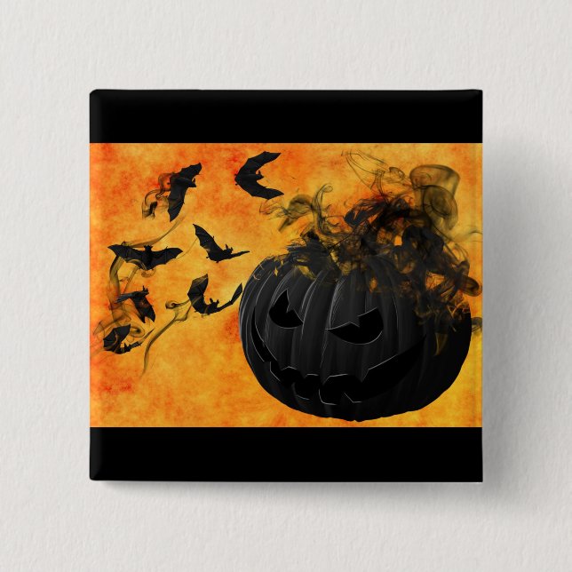 Pumpkin halloween 15 cm square badge (Front)