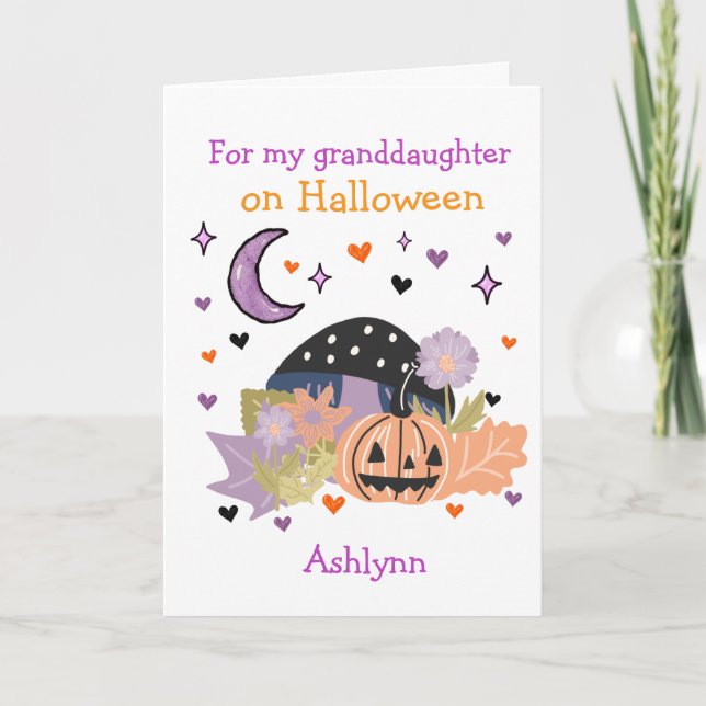  Pumpkin Halloween Activity for Granddaughter Card (Front)