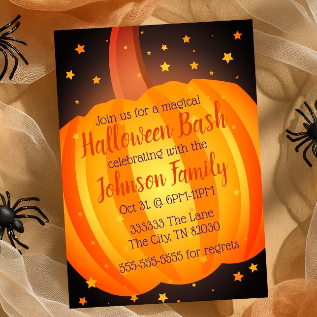 Pumpkin Halloween Bash Party Spooky Celebration Invitation (Pumpkin Halloween Bash Party Spooky Celebration Invitation)