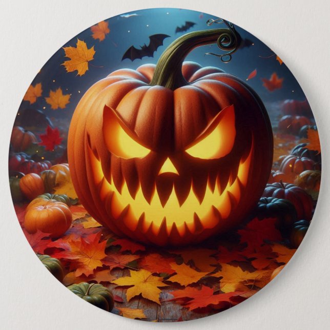 pumpkin/Halloween/bat spooky  6 Cm Round Badge (Front)