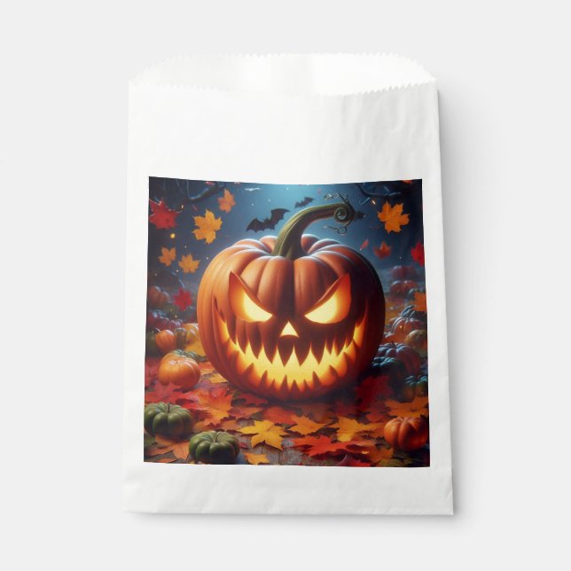 pumpkin/Halloween/bat spooky  Favour Bags (Front)