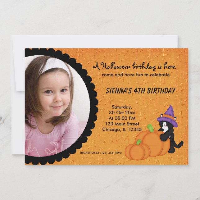 Pumpkin Halloween Birthday Invitation (Front)