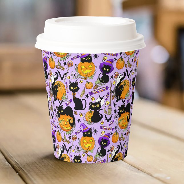 Pumpkin halloween Candy Black Cats Paper Cups (Creator Uploaded)