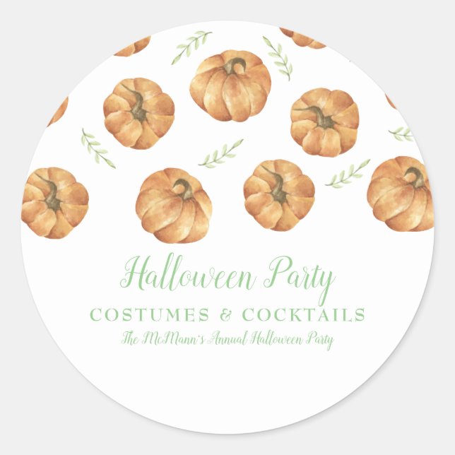 Pumpkin Halloween Classic Round Sticker (Front)