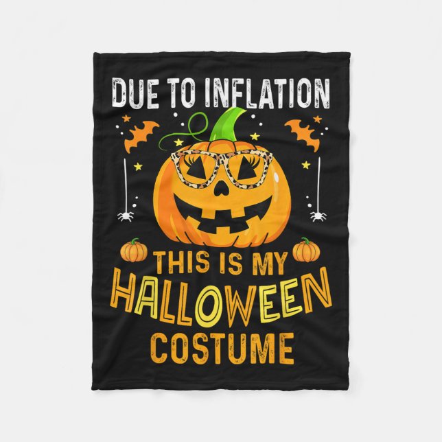 Pumpkin Halloween Costume Men Women Funny Hallowee Fleece Blanket (Front)