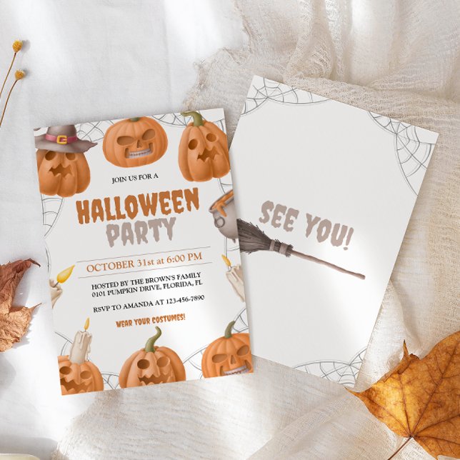 Pumpkin Halloween Costume Party Invitation (Creator Uploaded)