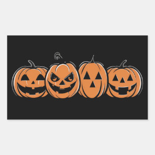 Pumpkin Halloween Fall Thanksgiving Gift Rectangular Sticker