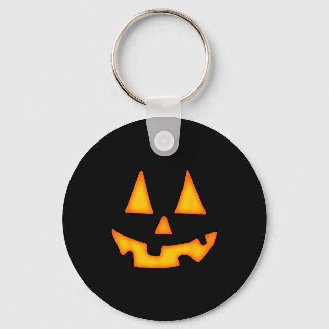 Pumpkin Halloween For Men Women Jack O Lantern Fac Key Ring (Front)