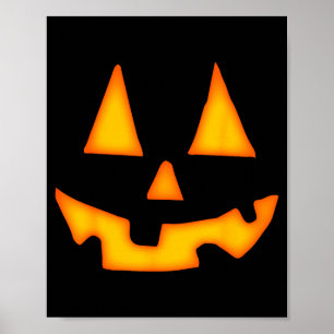 Pumpkin Halloween For Men Women Jack O Lantern Fac Poster