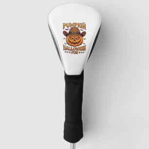 Pumpkin Halloween Fun Jack Lantern Cowboy Hat Bats Golf Head Cover