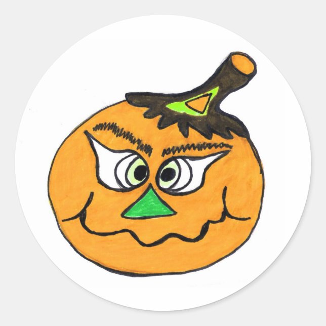 Pumpkin Halloween Funny Sticker (Front)