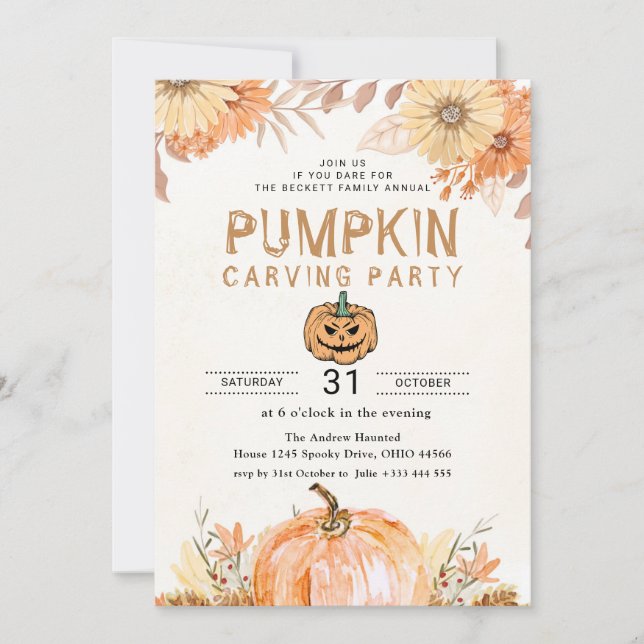 PUMPKIN Halloween  Invitation (Front)