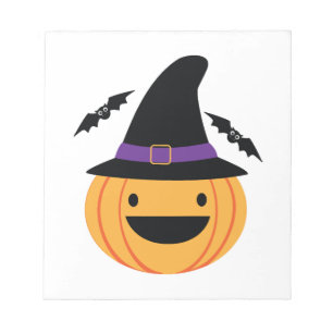 Pumpkin Halloween Jack O Lantern Bat Notepad