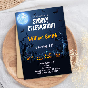 Pumpkin Halloween Kids Birthday Party Invitation