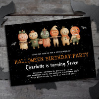 Pumpkin Halloween Kids Birthday Party Invitation