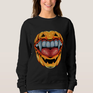 Pumpkin Halloween Laugh The Pumpkin Head Vampire F Sweatshirt