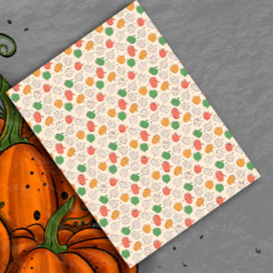 Pumpkin Halloween orange yellow green Tissue Paper