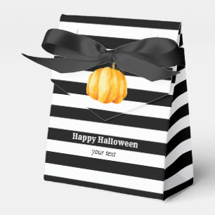 Pumpkin. Halloween party. Black and white striped Favour Box