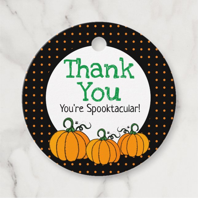 Pumpkin Halloween Party Favour Tags (Front)
