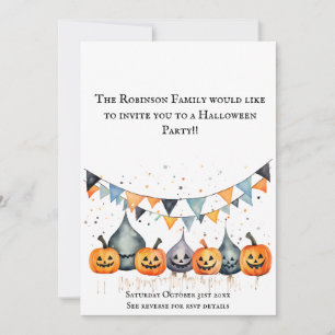 Pumpkin Halloween Party Invitation Card