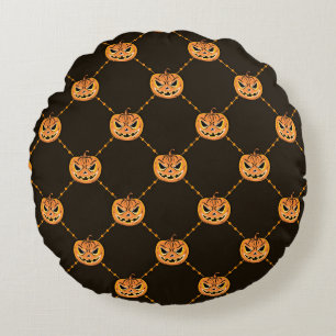 Pumpkin Halloween party theme. Round Cushion