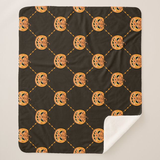 Pumpkin Halloween party theme. Sherpa Blanket (Front)