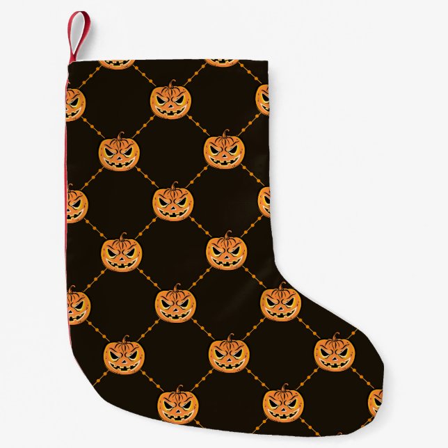 Pumpkin Halloween party theme. Small Christmas Stocking (Front)