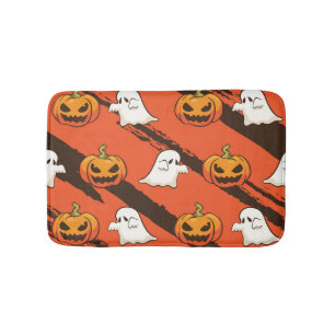 Pumpkin Halloween theme, seamless pattern. Bath Mat