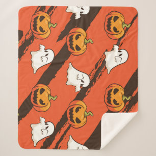 Pumpkin Halloween theme, seamless pattern. Sherpa Blanket