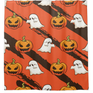 Pumpkin Halloween theme, seamless pattern. Shower Curtain