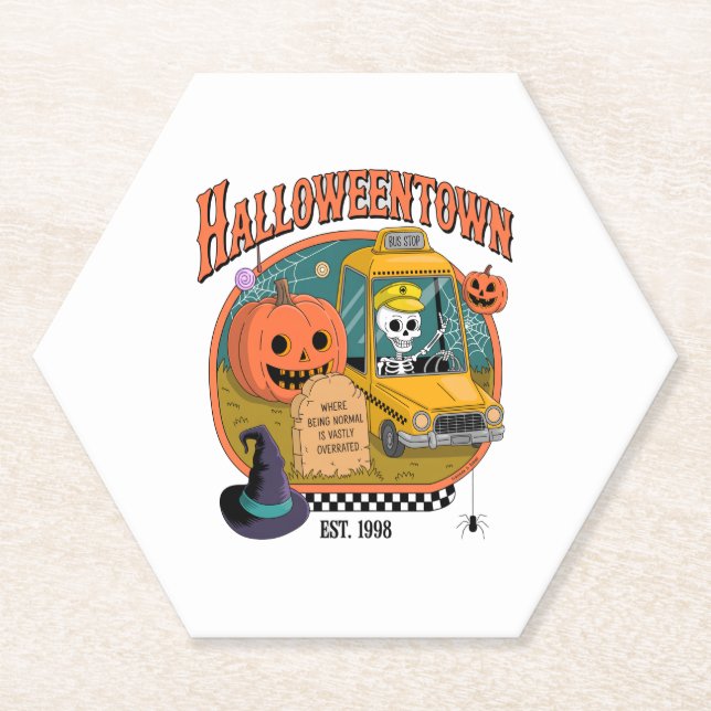 Pumpkin Halloweentown University Paper Coaster (Front)