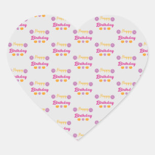 Pumpkin Happy Birthday Heart Sticker