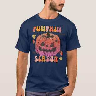 Pumpkin Happy Face Pumpkin Season Retro Fall T-Shi T-Shirt