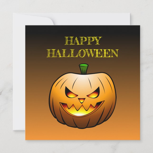 Pumpkin Happy Halloween Card (Front)