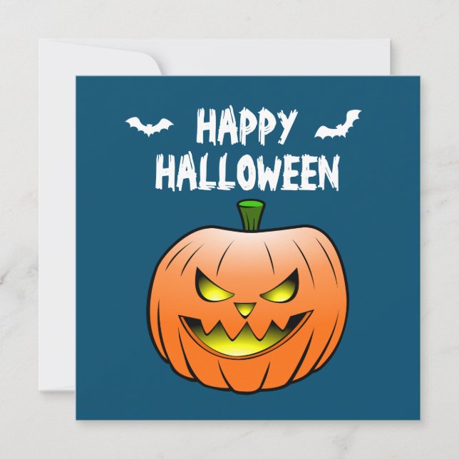 Pumpkin Happy Halloween Card (Front)