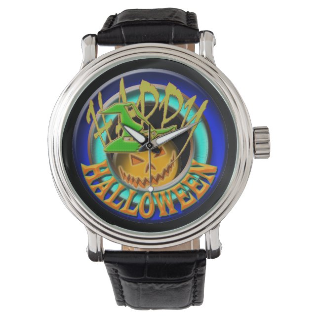 Pumpkin happy halloween fun holiday watch (Front)