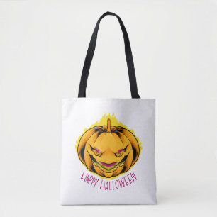 pumpkin happy halloween t shirt halloween tote bag