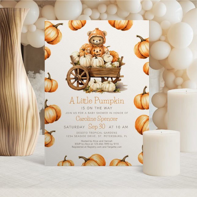 Pumpkin Harvest Autumn Baby Shower Invitation (Creator Uploaded)