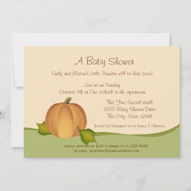 Pumpkin Harvest Baby Shower Invitation (Front)