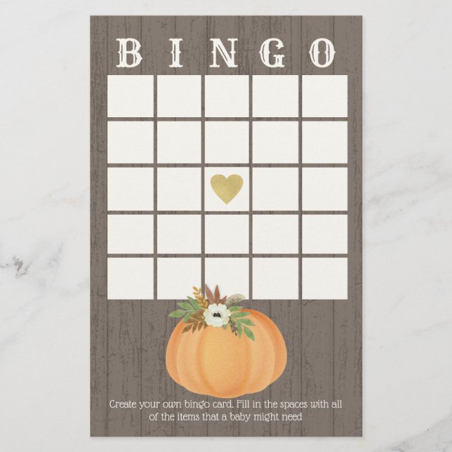 Pumpkin Harvest Bingo (Front)