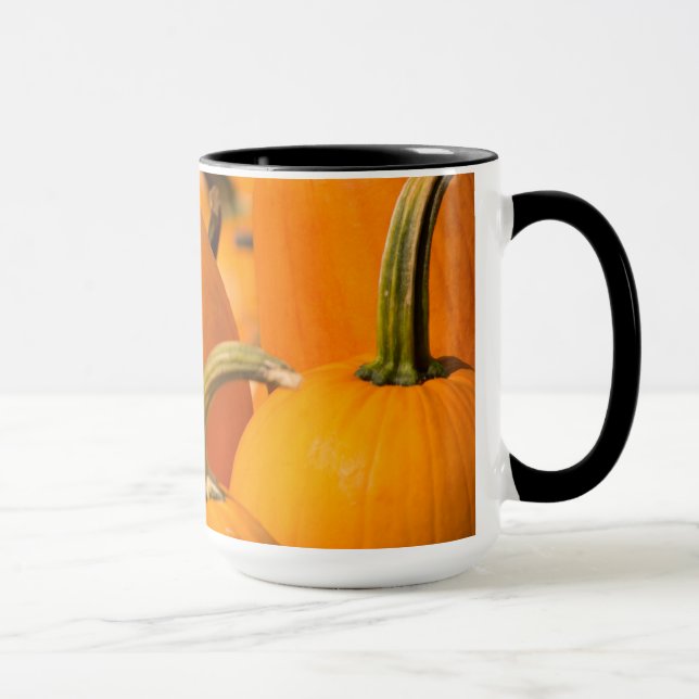 Pumpkin Harvest Black 15 oz Ringer Mug (Right)